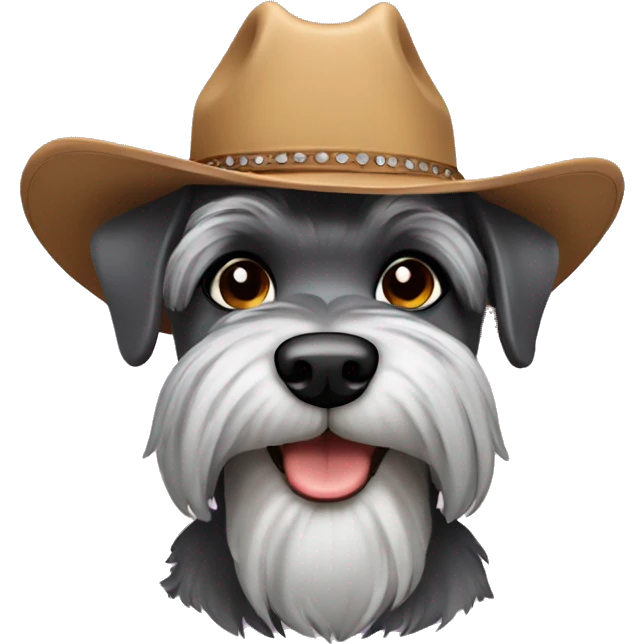 schnauzer wearing cowboy hat  emoji