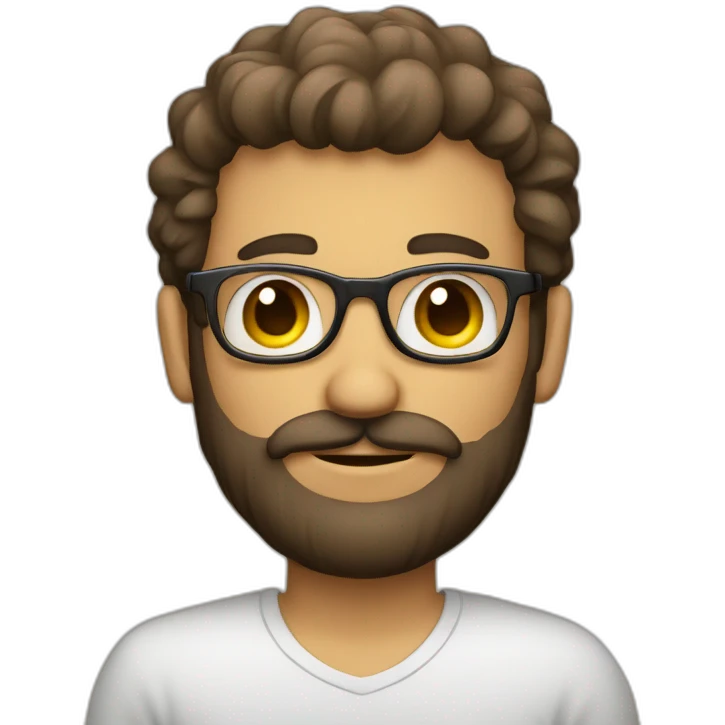 Homem branco com barba e óculos emoji