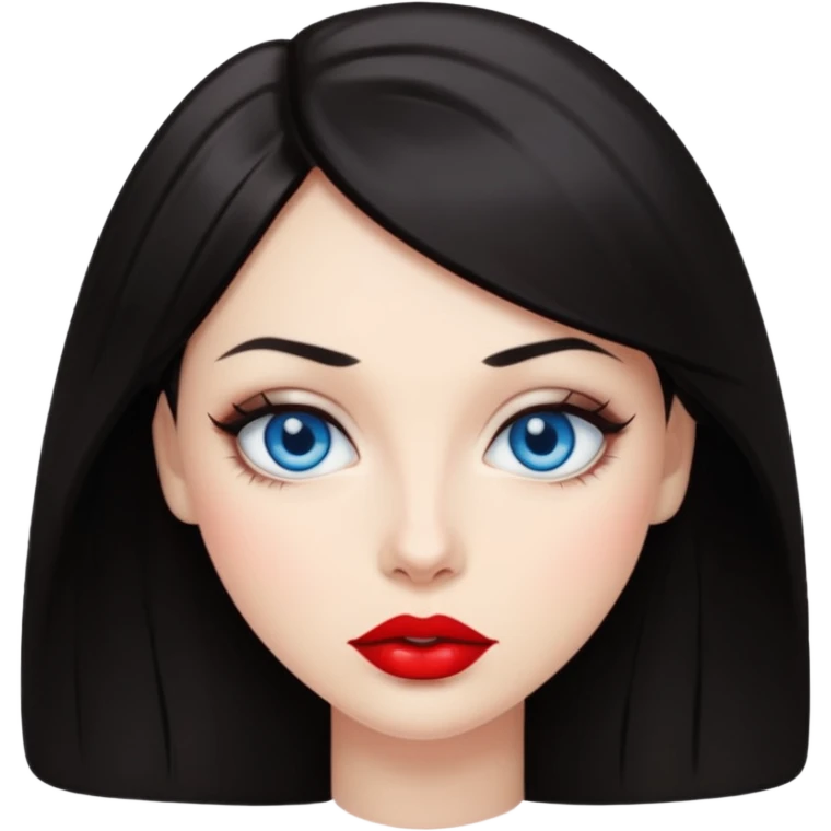 Sassy dark hair woman with blue eyes emoji