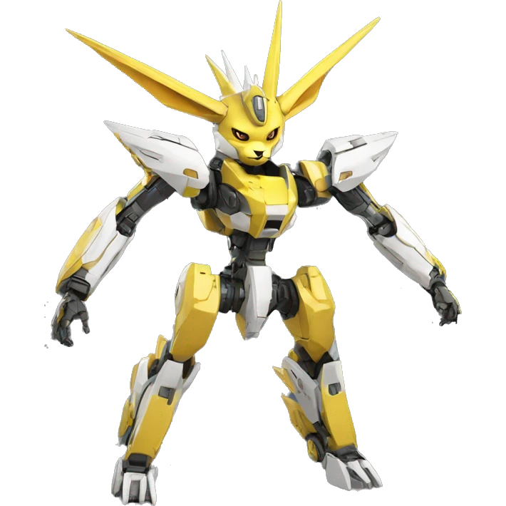 Futuristic mechanical Jolteon-mecha full body emoji