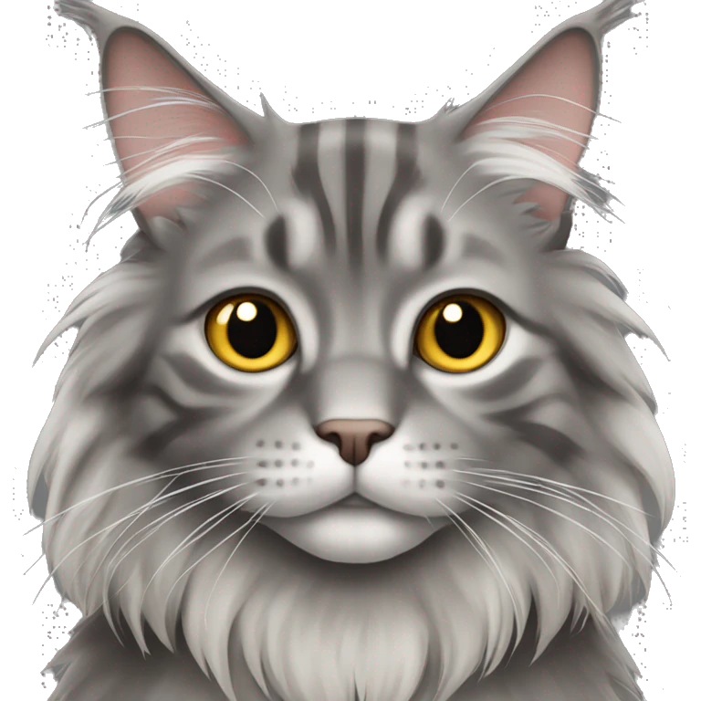 Grey Maine coon cat emoji