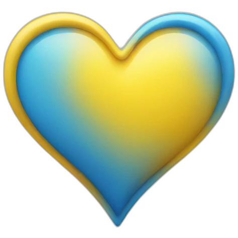 Yellow and blue heart emoji