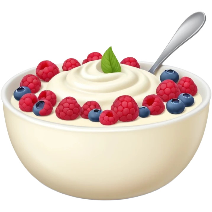 yogurt bowl with blueberries and raspberries emoji