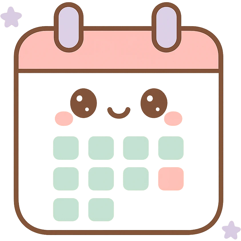 calendar icon, playful and colorful, suitable for children emoji