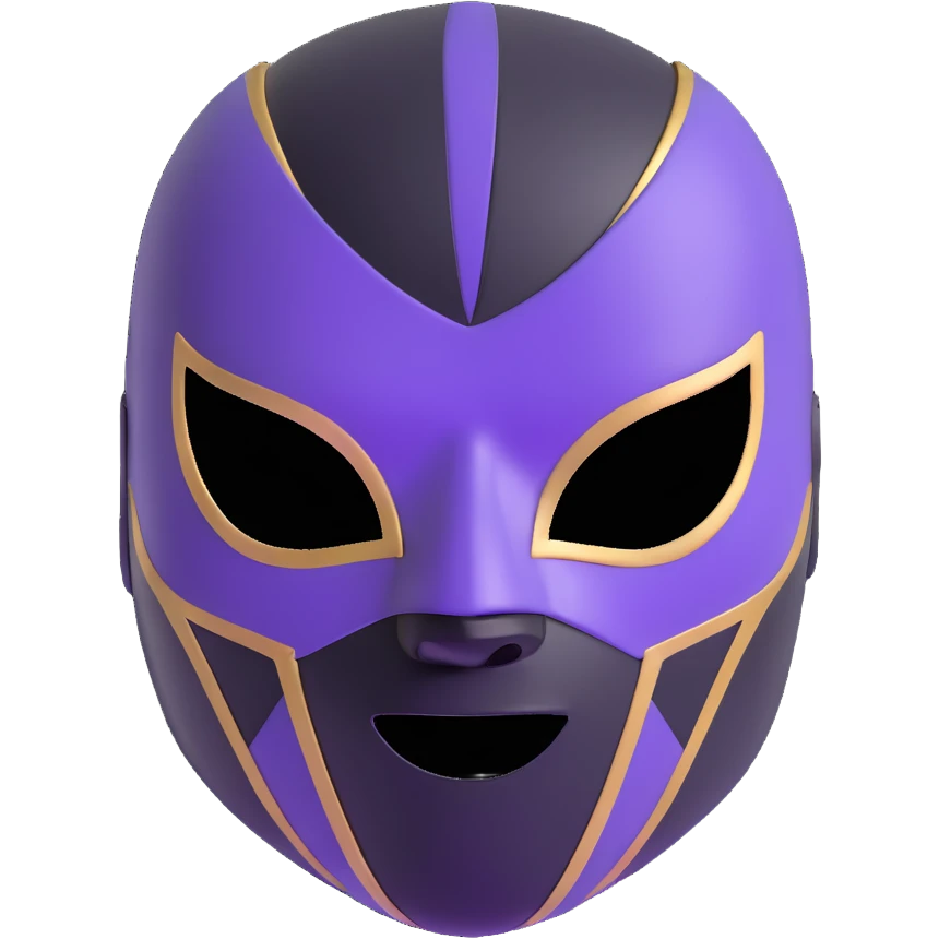 black and lavender luchador mask emoji