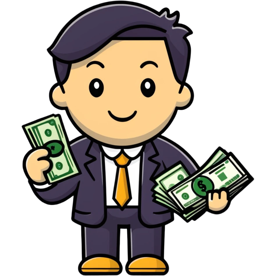 accountant with money and financial graphs emoji