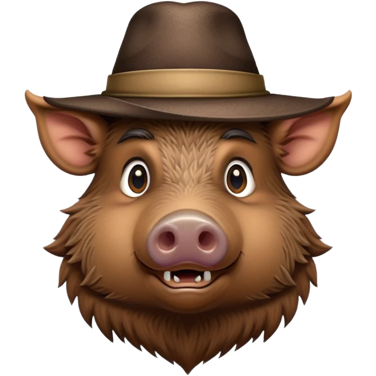 cinghiale con cappello elegante emoji