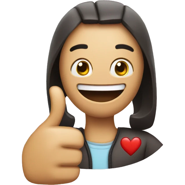 Heart face and thumbs up emoji