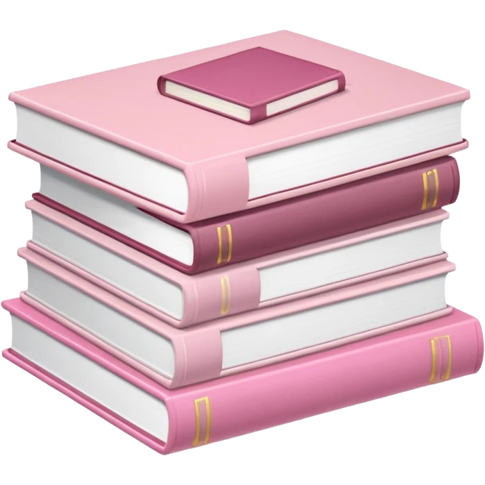 White and light pink books, stacked on a pile emoji