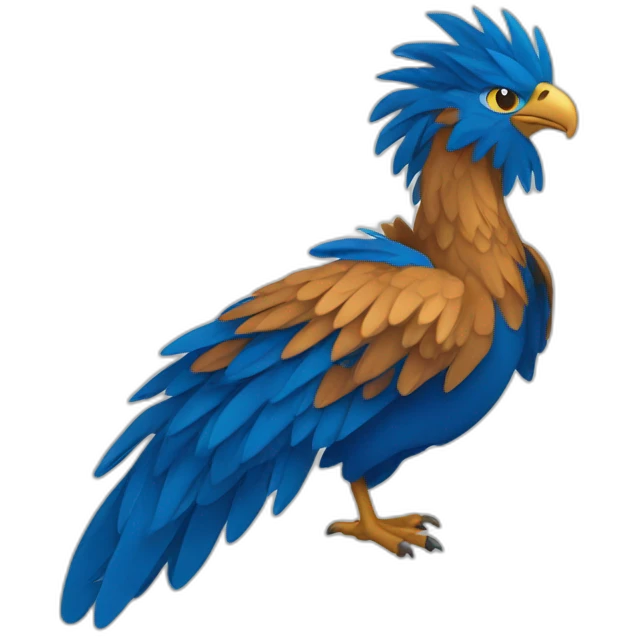 Bleu Phoenix simple icon plat, profille emoji