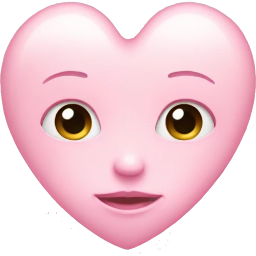 Baby pink heart with no face emoji