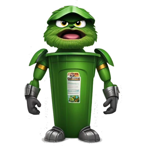 Oscar the Grouch Power Ranger:
Green Grump Ranger
Donning green armor with rugged, trash-inspired details, Oscar uses a trash can shield and a grouchy growl that sends enemies running. He’s strong, stubborn, and fiercely loyal. emoji