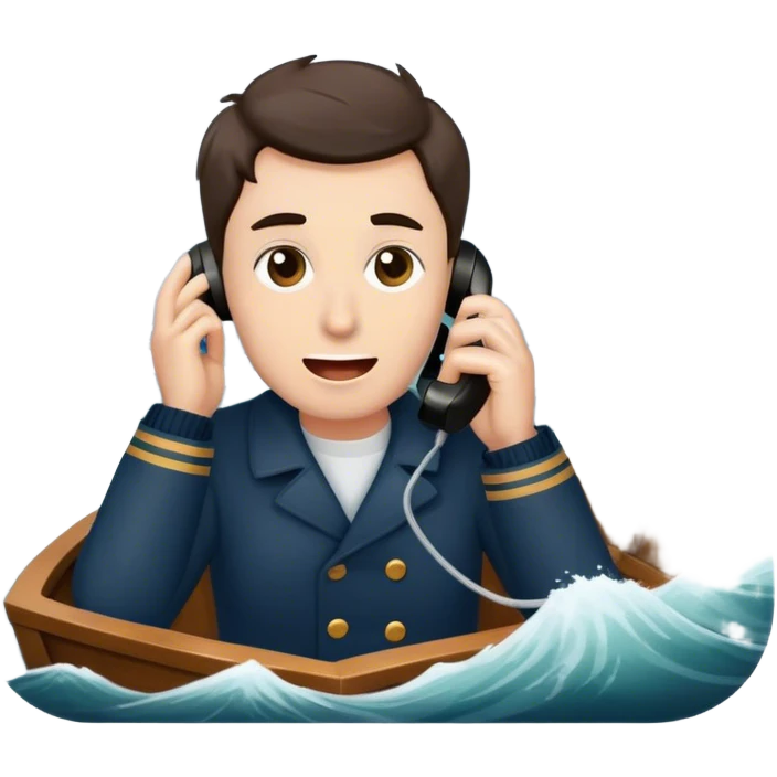 Stormy seas with mom calling emoji