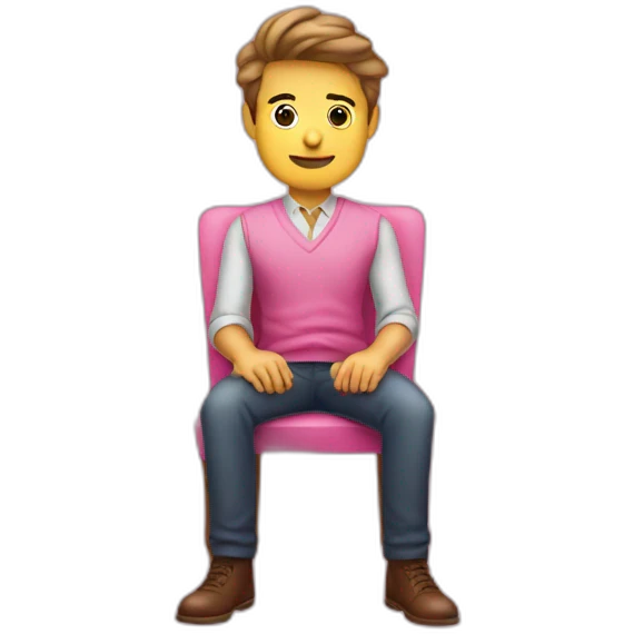 Robert Scott Wilson Scott sitting on pink chair emoji