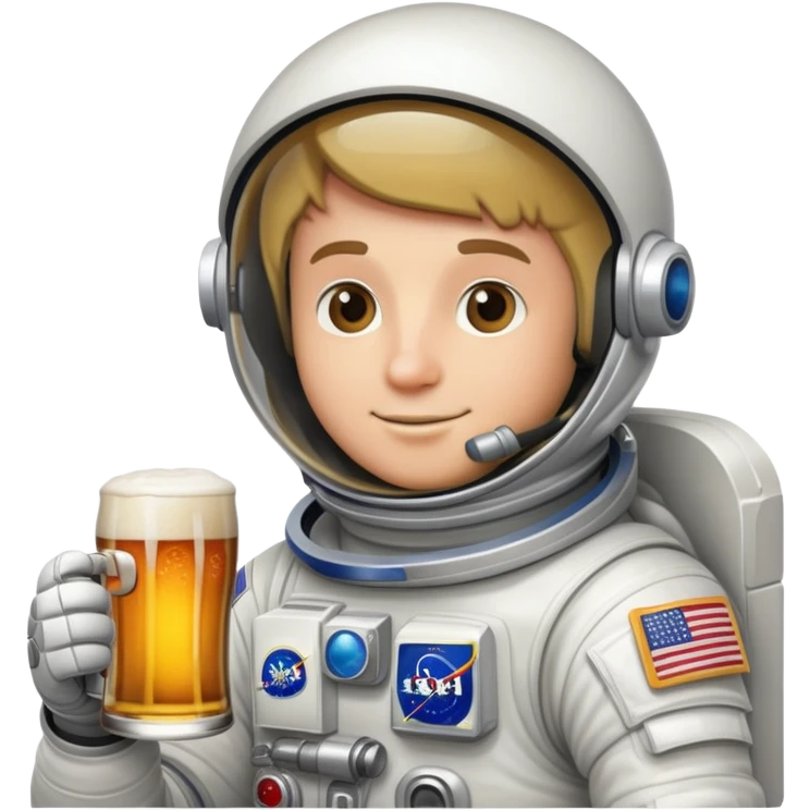 Сгенерируй мне космонавта с пивом emoji
