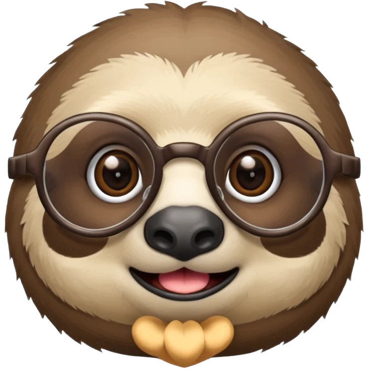 Теперь также, но ленивца в очках  emoji