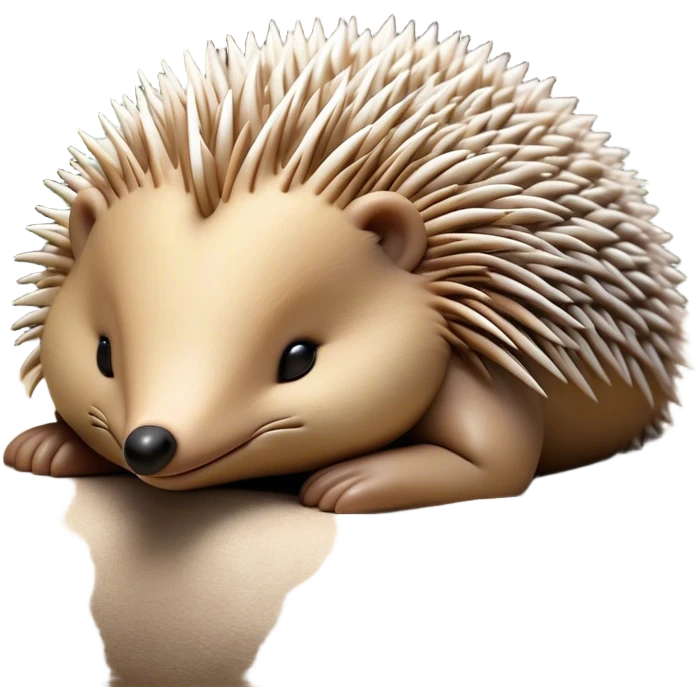 Meme-Worthy Cute Sleeping Echidna Portrait Emoji, Head resting peacefully with a contented smile, showcasing a delightfully compact build and a luxuriously soft spiky fur, eyes shut in a serene, restful nap, Simplified yet hilariously adorable features, highly detailed, glowing with a soft, drowsy light, high shine, relaxed and utterly lovable, stylized with an air of playful laziness, bright and heartwarming, soft glowing outline, capturing the essence of a comically sleepy echidna, so meme‐worthy it feels like it could instantly become the next viral sensation of adorable slumber! emoji