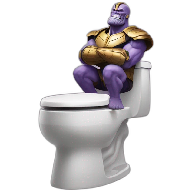 Thanos on a toilet emoji