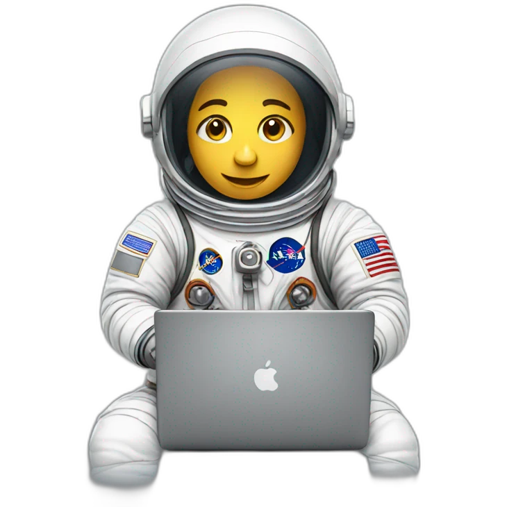 astronaut work on laptop emoji