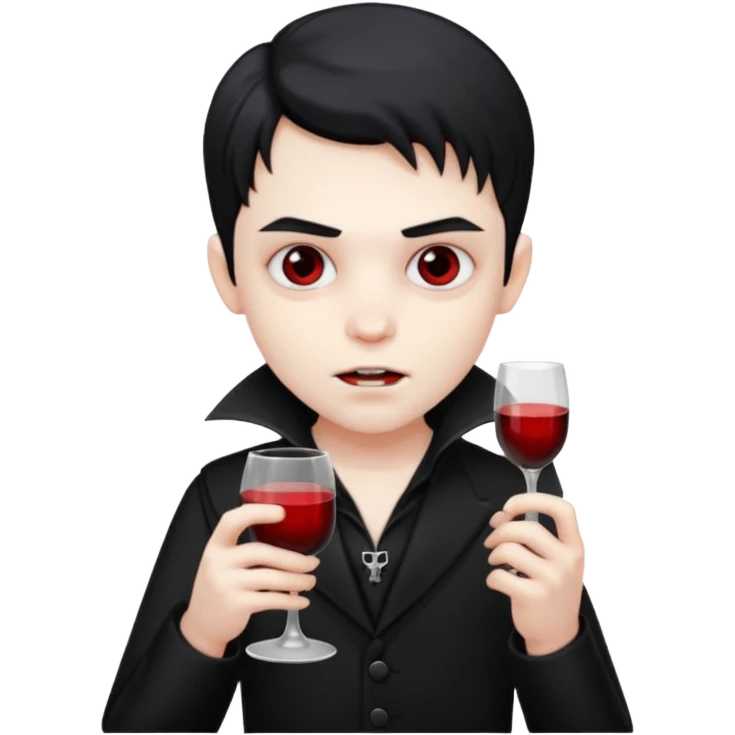 vampire kids with glass emoji