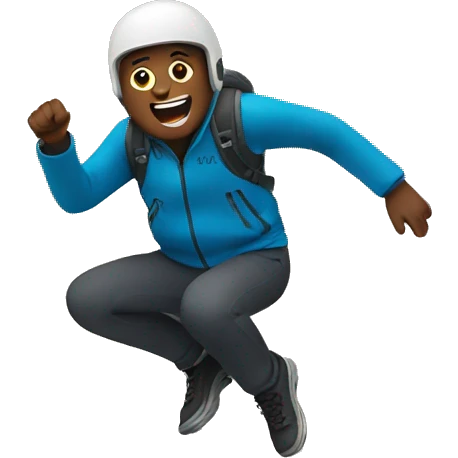 Person jumping off a mountain  emoji