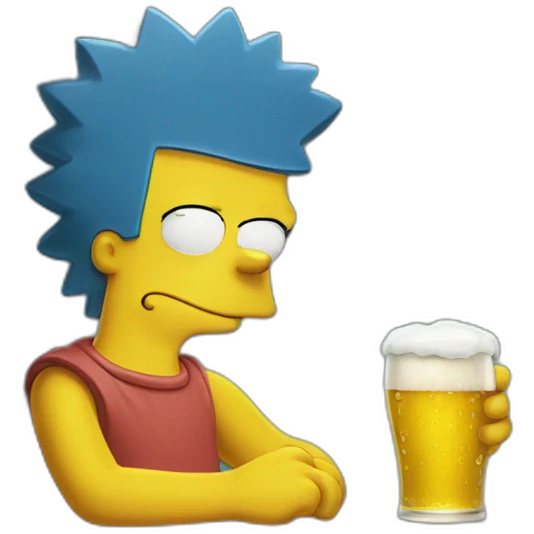 BART Simpson drinking beer emoji