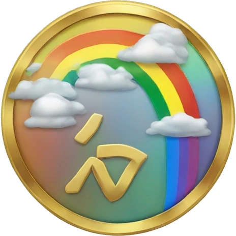 Rainbow coin emoji