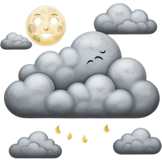 پنهان شدن ماه توسط ابر emoji