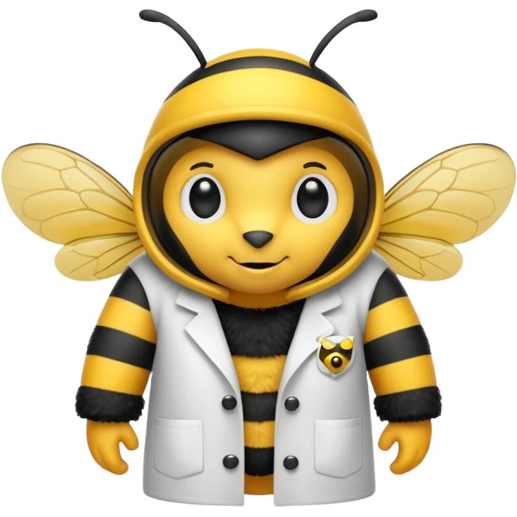 a bumblebee wearing a lab coat emoji
