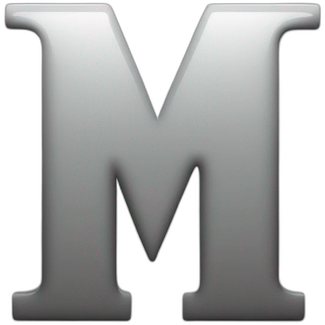 letter m mono font bold shiny emoji