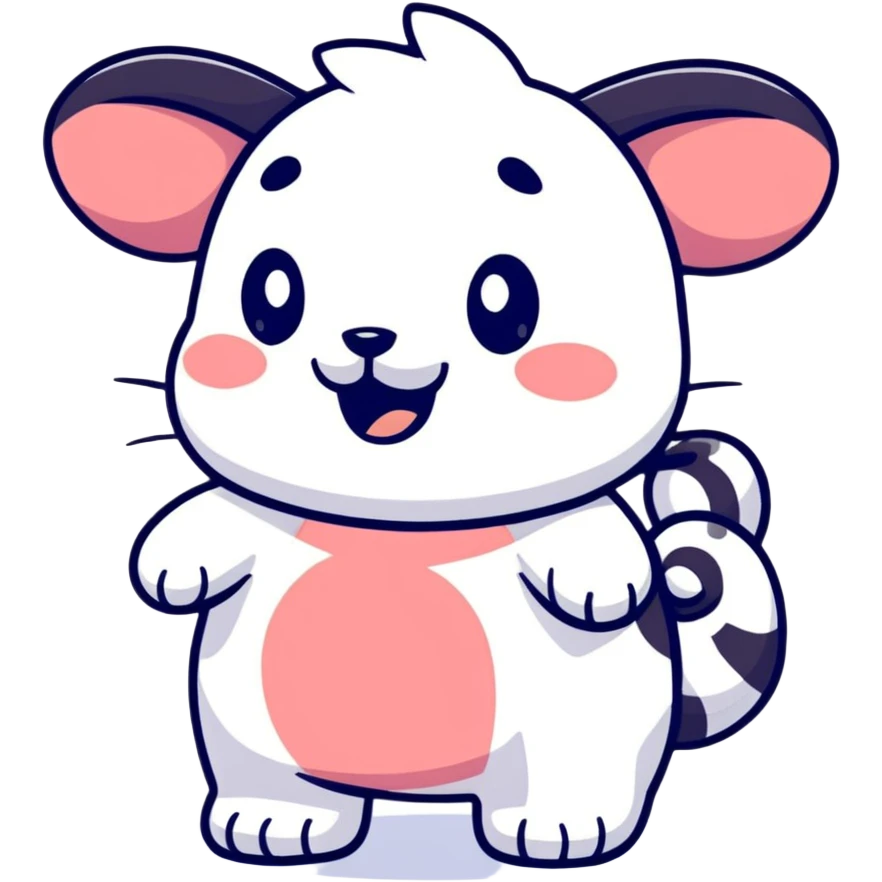 cute animal shaking, cartoonish emoji