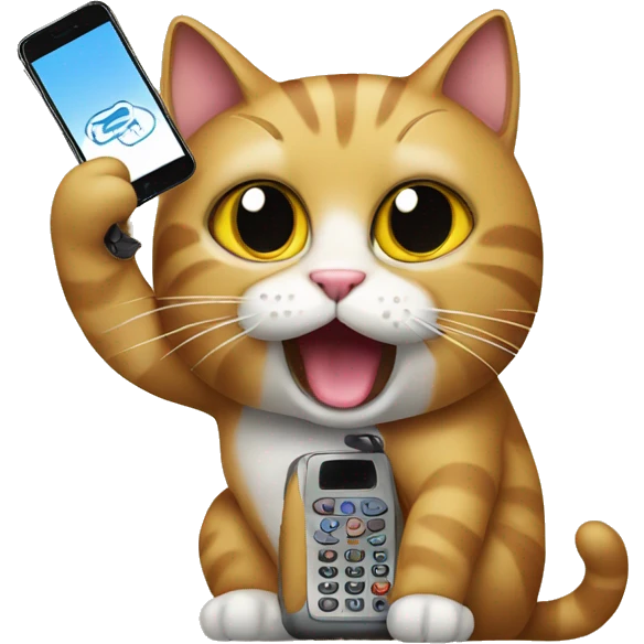 Cat with a phone  emoji