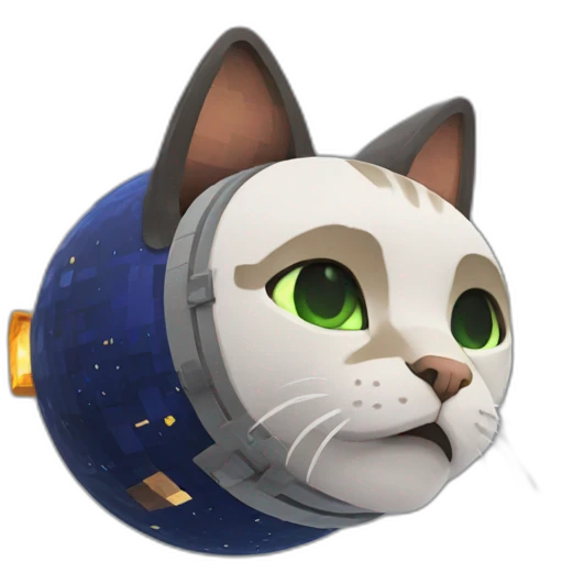 cat in space in minecraft emoji
