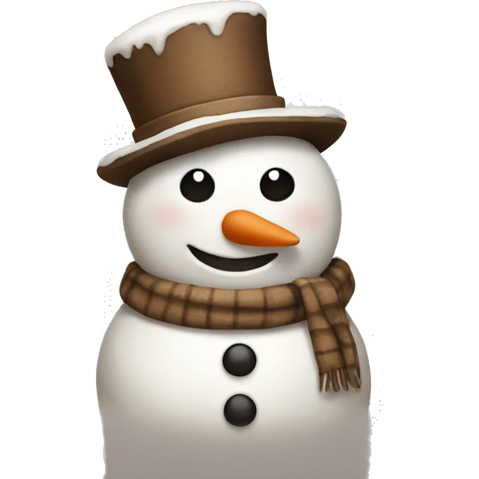 Brown and white asthetic snowman emoji