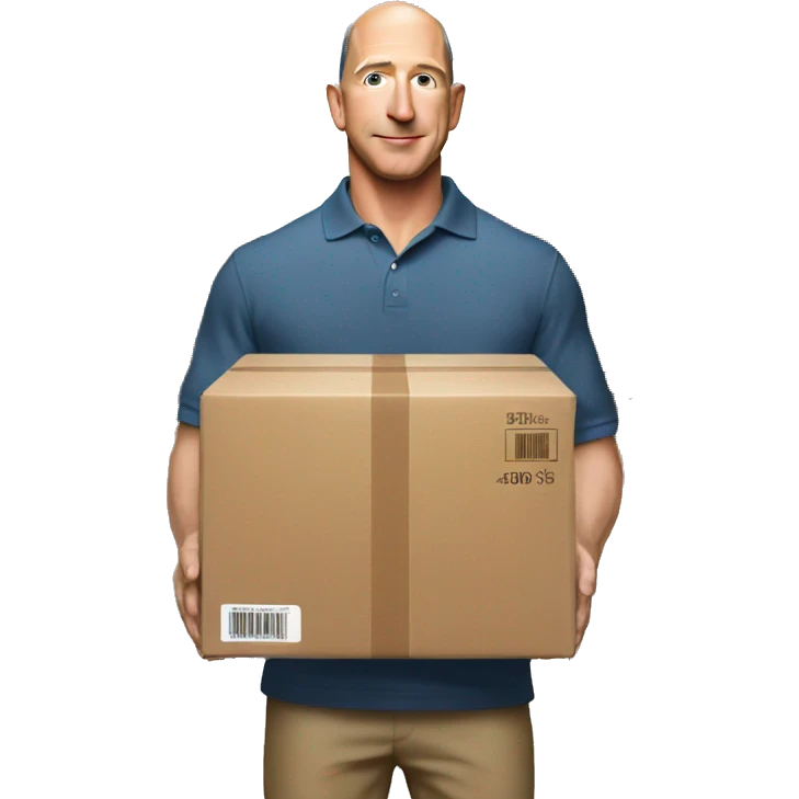 jeff bezos holding amazon parcel emoji