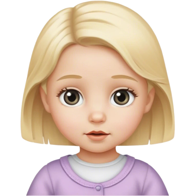 A grey eyed blonde hair baby girl emoji