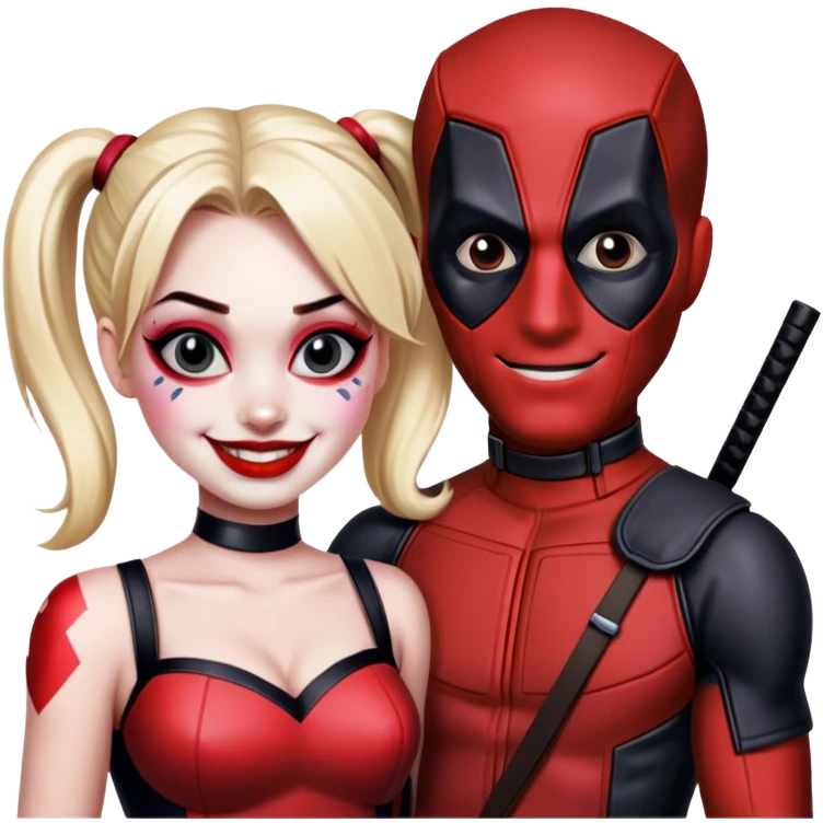 harley quinn and deadpool emoji