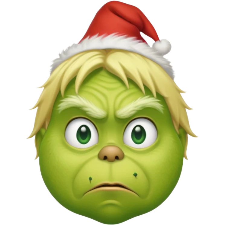 Grinch with blonde hair emoji