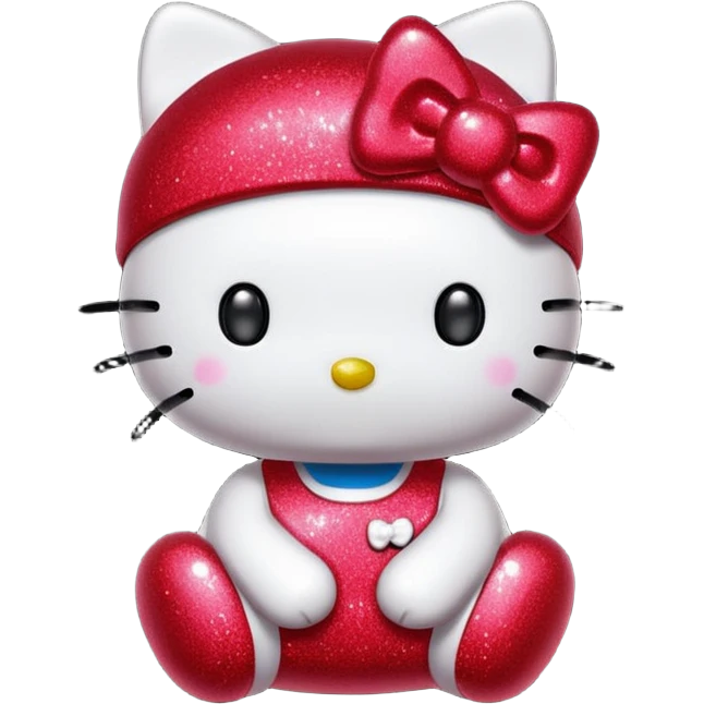 red glitter hello kitty emoji