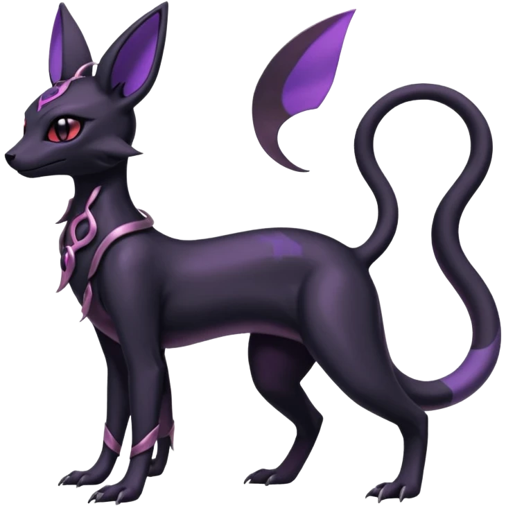 Shiny Dark Edgy Gothic Gloomy Futuristic Salandit-Umbreon-Espeon-Hybrid (Full body) emoji