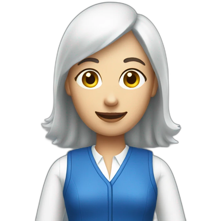 Ikea manager woman with white gloves and blue  vest emoji