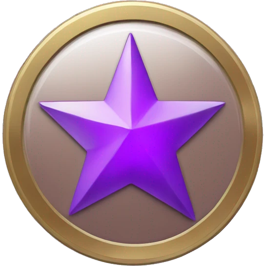 purple coin with a purple tetrahedral star inside emoji