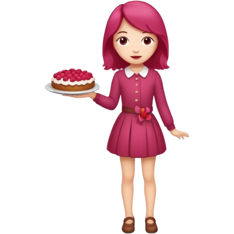 Raspberry torte human full body and legs girl with a raspberry barrette on her head emoji