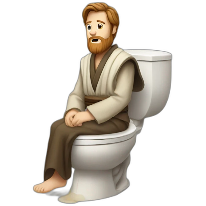 Obi-Wan Kenobi sitting on toilets emoji