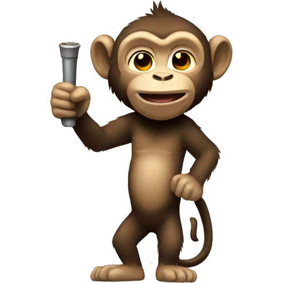 un macaco con una antorcha  emoji