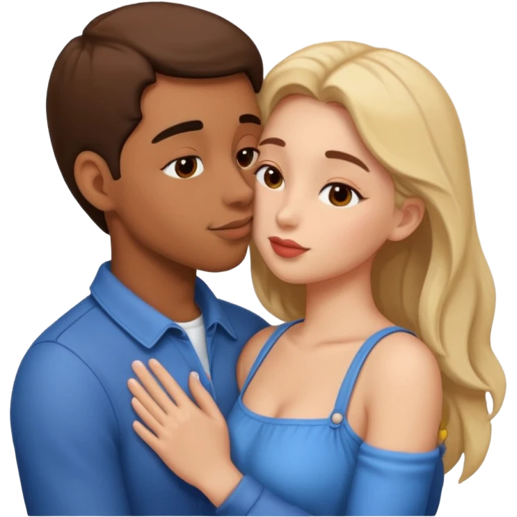 Yo y mi novia dandonos un beso emoji