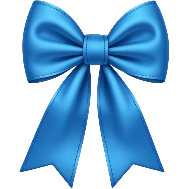 neatly tied blue bow, apple emoji style emoji
