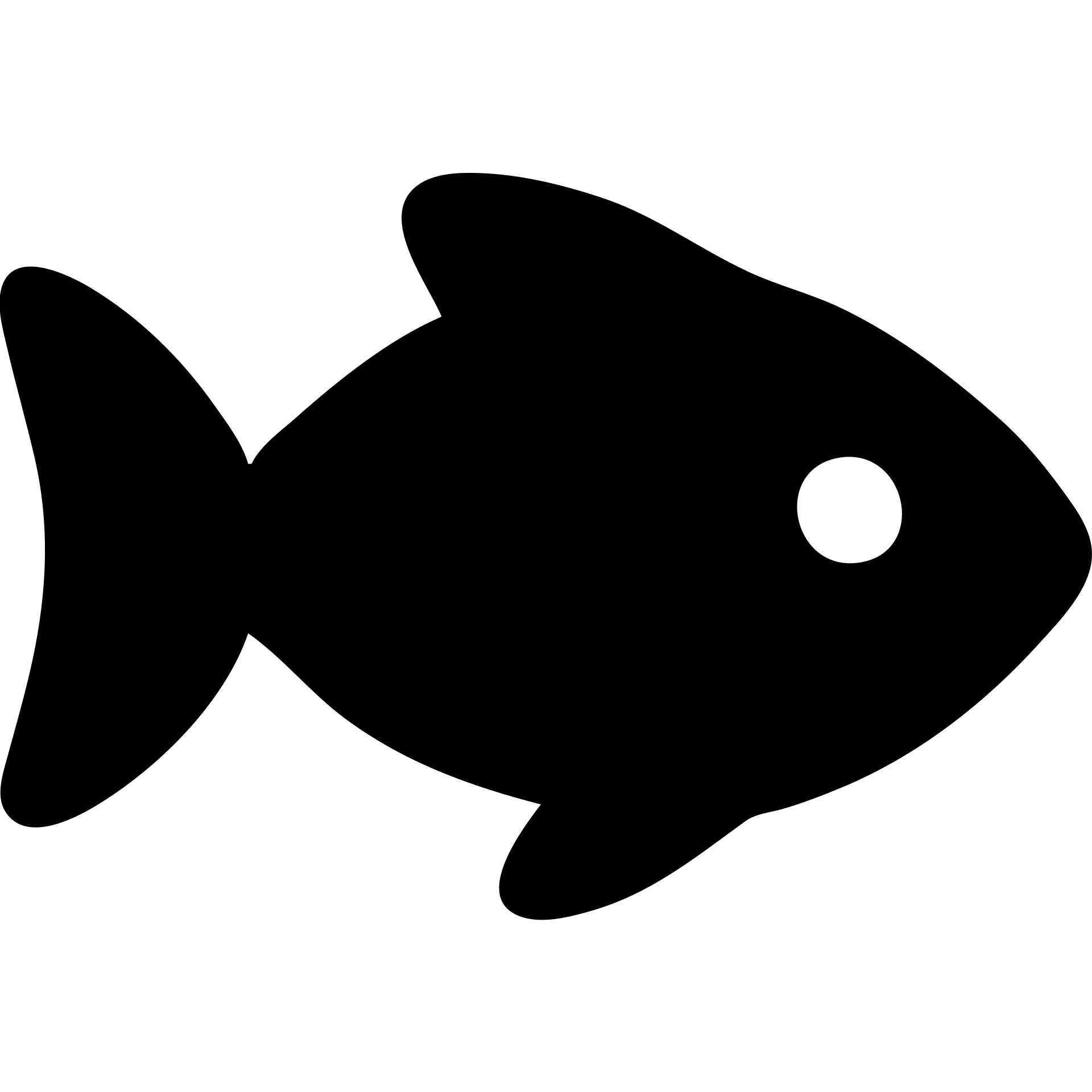 a black filled icon of a fish emoji