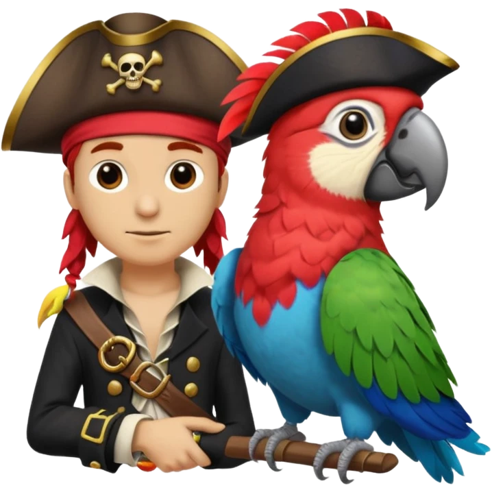 pirate and parrot emoji