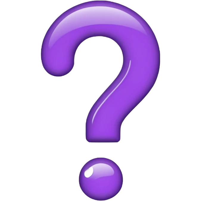 purple question mark with white or transparent background emoji